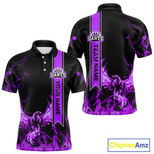 Load image into Gallery viewer, Custom Purple Flames Eagle Dart Shirts For Men Eagle Dart Team Jerseys Personalized NYN1108