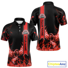 Load image into Gallery viewer, Custom Red Flames Eagle Dart Shirts For Men Eagle Dart Team Jerseys Personalized NYN1109