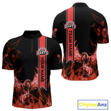 Load image into Gallery viewer, Custom Red Flames Eagle Dart Shirts For Men Eagle Dart Team Jerseys Personalized NYN1109