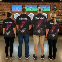 Load image into Gallery viewer, Personalized Red Horror Shark Men Darts Polo League Shirts Funny Grunge Dart Jerseys NYN2219