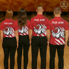Load image into Gallery viewer, Custom White And Red Funny Rooster Bowling Polo &amp; 1/4-Zip Team Shirts For Women Bowling Gifts NYN2721