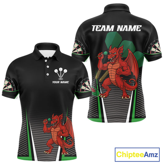 Custom Men's Darts Polo Jersey Dragon Plays Darts For Darts Team NYN0772