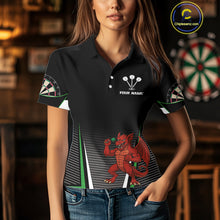 Load image into Gallery viewer, Custom Women&#39;s Darts Polo Jersey Dragon Plays Darts For Darts Team NYN0772