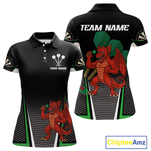 Custom Women's Darts Polo Jersey Dragon Plays Darts For Darts Team NYN0772