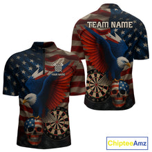 Load image into Gallery viewer, Custom Men's Darts Shirt Eagle US Flag Patriotic Dart Jerseys, Dart Shirts For Lovers NYN1121
