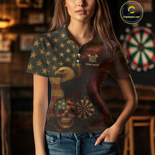 Load image into Gallery viewer, Custom Darts Shirt For Women Retro US Flag Patriotic Dart Jerseys, Vintage Dart Shirts NYN1122