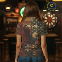 Load image into Gallery viewer, Custom Darts Shirt For Women Retro US Flag Patriotic Dart Jerseys, Vintage Dart Shirts NYN1122