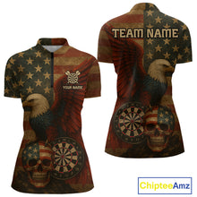 Load image into Gallery viewer, Custom Darts Shirt For Women Retro US Flag Patriotic Dart Jerseys, Vintage Dart Shirts NYN1122