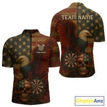 Load image into Gallery viewer, Custom Darts Shirt For Men Retro US Flag Patriotic Dart Jerseys, Vintage Dart Shirts NYN1122