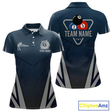 Load image into Gallery viewer, Personalized Dark Blue And Gray 8 Ball Billiard Pool Shirt For Women Custom Billiard Attire Team Jersey NYN3084