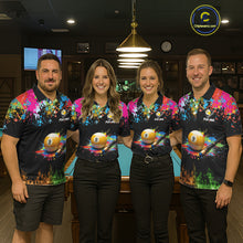 Load image into Gallery viewer, Colorful Paint &amp; Flame 9 Ball Billiard Shirt For Women Personalized Cue Billiard Team Shirt NYN3089