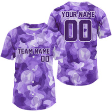 Load image into Gallery viewer, Custom Camouflage Baseball Jersey For Men Personalized Youth Baseball Jerseys | Purple NYN1140