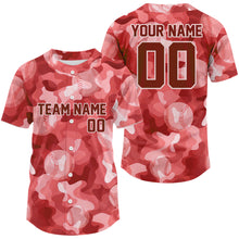 Load image into Gallery viewer, Custom Camouflage Baseball Jersey For Men Personalized Youth Baseball Jerseys | Red NYN1141