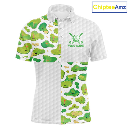 Personalized Mens Golf Polo Shirts Green Golf Courses Custom Name Golf Team Shirt, Golf Gifts NYN2880