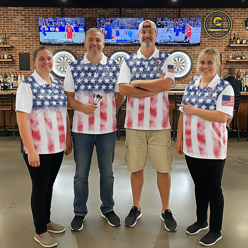 Custom American Flag Dart Shirts For Women Patriotic Dart Team Shirt Darter Outfits Attire NYN2888