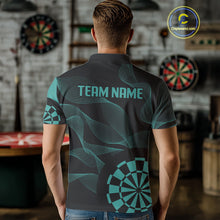 Load image into Gallery viewer, Turquoise Dartboard Waving Lines Darts Shirt For Men - Custom Name &amp; Team Jersey NYN0586