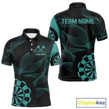 Load image into Gallery viewer, Turquoise Dartboard Waving Lines Darts Shirt For Men - Custom Name &amp; Team Jersey NYN0586