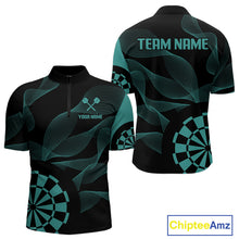 Load image into Gallery viewer, Turquoise Dartboard Waving Lines Darts Shirt For Men - Custom Name &amp; Team Jersey NYN0586