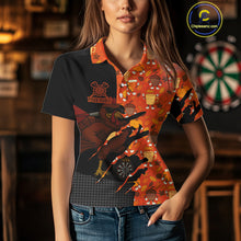 Load image into Gallery viewer, Custom Turkey Dartboard Funny Dart Polo Shirt For Women Autumn Thanksgiving Dart Jersey NYN1460