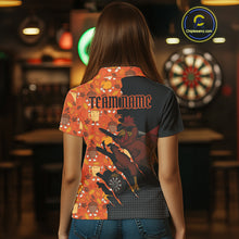 Load image into Gallery viewer, Custom Turkey Dartboard Funny Dart Polo Shirt For Women Autumn Thanksgiving Dart Jersey NYN1460