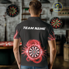 Load image into Gallery viewer, Custom Dragon Lighting Red Dartboard Dart Polo Jerseys For Men Dart Team Shirt NYN1724