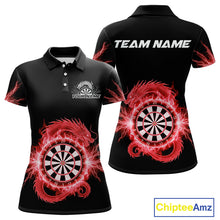 Load image into Gallery viewer, Custom Dragon Lighting Red Dartboard Dart Polo Jerseys For Women Dart Team Shirt NYN1724