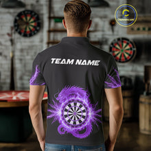 Load image into Gallery viewer, Custom Dragon Lighting Purple Dartboard Dart Polo Jerseys For Men Dart Team Shirt NYN1725
