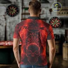 Load image into Gallery viewer, Custom Red Skull Lightning Dartboard Dart Polo Jerseys For Men Outfits Dart Shirts NYN1727