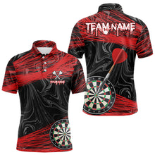 Load image into Gallery viewer, Black And Red Dartboards Custom Polo &amp; 1/4 Zip Dart Jerseys For Men, Dart Team Shirts NYN0006