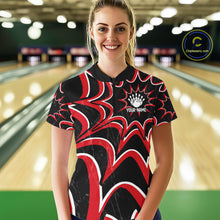 Load image into Gallery viewer, Funny Rabbit women's bowling quarter zip shirt, custom bowling team uniform, league bowling jersey