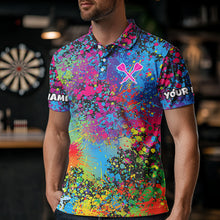 Load image into Gallery viewer, Custom Colorful Bulldog Funny Dart Shirts Polo &amp; 1/4 Zip For Men, Dart Jerseys NYN0007