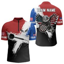 Load image into Gallery viewer, Personalized US Flag Eagle Custom Patriotic Dart Shirts For Men, Custom Dart Jerseys NYN0010