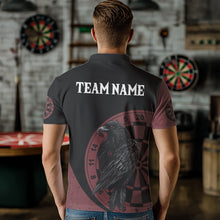 Load image into Gallery viewer, Personalized Black Raven Celtic Tribal Polynesian Dart Shirts For Men, Custom Dart Jerseys NYN0011