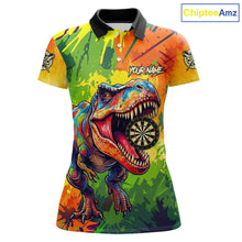 Load image into Gallery viewer, Colorful Dinosaur Funny Darts Shirt For Women Custom Splatter Paint Dart Outfits Jerseys NYN3116