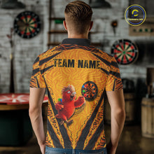 Load image into Gallery viewer, Custom Yellow Claws Pattern Darts Men Polo 14-Zip Shirt, Funny Parrot Darts Team Attire NYN3120