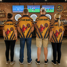 Load image into Gallery viewer, Custom Yellow Claws Pattern Darts Men Polo 14-Zip Shirt, Funny Parrot Darts Team Attire NYN3120