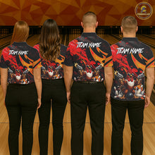 Load image into Gallery viewer, Red And Yellow Rooster Gun Men Bowling Shirt Custom Funny Grunge Cute Bowling Team Outfits NYN3279