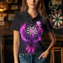 Load image into Gallery viewer, Custom Funny Flame Phoenix Pink Dartboard Dart Women Polo Jerseys Outfits Dart Shirts NYN1743