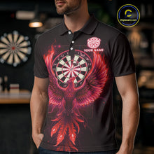 Load image into Gallery viewer, Custom Funny Flame Phoenix Red Dartboard Dart Men Polo Jerseys Outfits Dart Shirts NYN1744