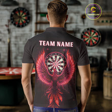 Load image into Gallery viewer, Custom Funny Flame Phoenix Red Dartboard Dart Men Polo Jerseys Outfits Dart Shirts NYN1744