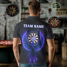 Load image into Gallery viewer, Custom Funny Flame Phoenix Blue Dartboard Dart Men Polo Jerseys Outfits Dart Shirts NYN1745