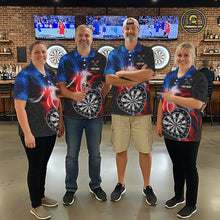 Load image into Gallery viewer, Smoke US Flag Colorful Heart Dartboard Men Darts Valentine Shirt Custom Dart Polo Couple Gifts NYN2544