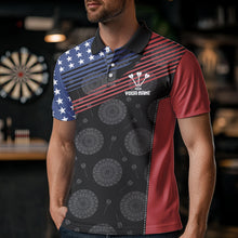 Load image into Gallery viewer, Personalized US Flag Skull Custom Patriotic Dart Shirts For Men, Dart Team Jerseys NYN0013