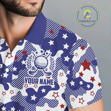 Load image into Gallery viewer, Mens Golf Polo Shirt Camouflage US Flag Custom Patriotic Golf Team Shirts For Men, Golf Gifts NYN2916
