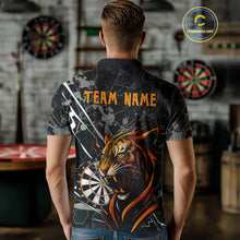 Load image into Gallery viewer, Custom Men&#39;s Dart Team Shirt - Fierce Tiger &amp; Dartboard - Personalized Name &amp; Team NYN0334