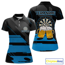 Load image into Gallery viewer, Play Darts &amp; Cheer Beer Custom Funny Dart Polo Shirts For Women, Dart Team Jerseys NYN0796