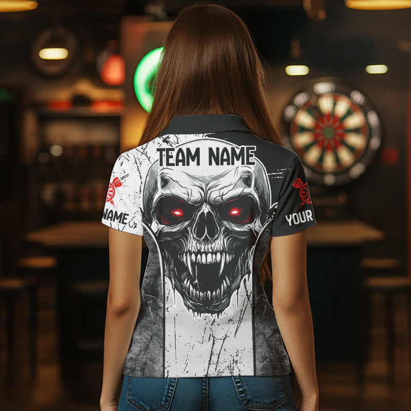 Personalized Eagle And Skull Grunge Style Dart Shirts For Women, Dart Team Jerseys NYN0016