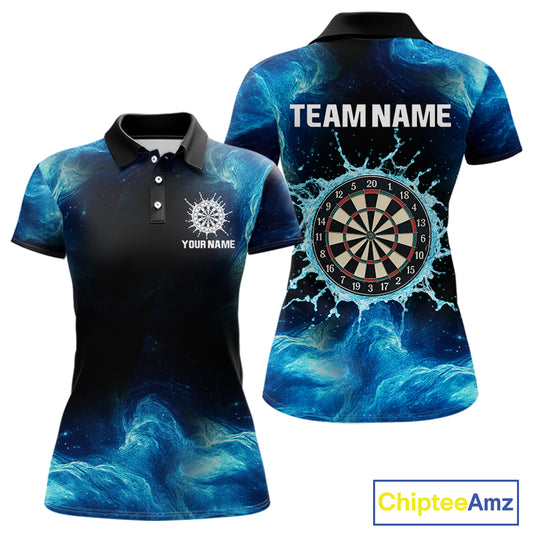Dripping Water Dartboard Darts Shirt For Women - Name Personalization Darts Jersey NYN0348