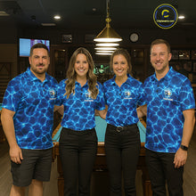 Load image into Gallery viewer, Lightning Blue Waving Funny Shark Mens Billiard Shirts Custom 8 Ball &amp; 9 Ball Billiard Team Jersey NYN3305