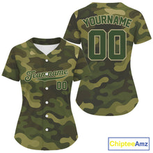 Load image into Gallery viewer, Personalized Military Green Baseball Jerseys Custom Camouflage Baseball Jersey For Women NYN1187